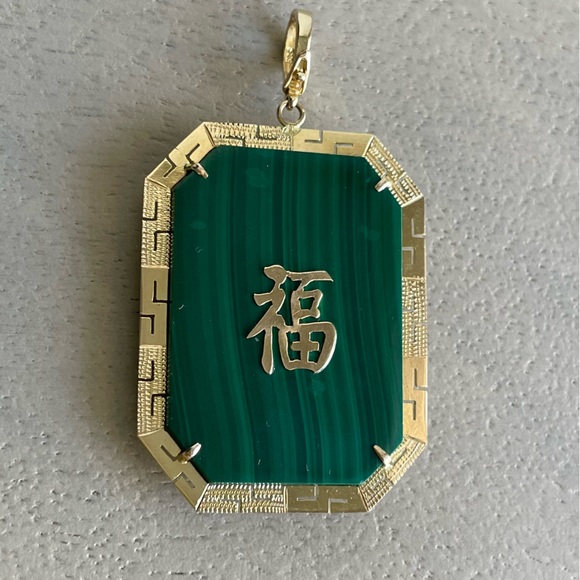 🐲14K Solid Gold Lucky Dragon🐲 Malachite, Opal, Onyx, Ruby, Lapis Charm Pendant - Picture 9 of 9